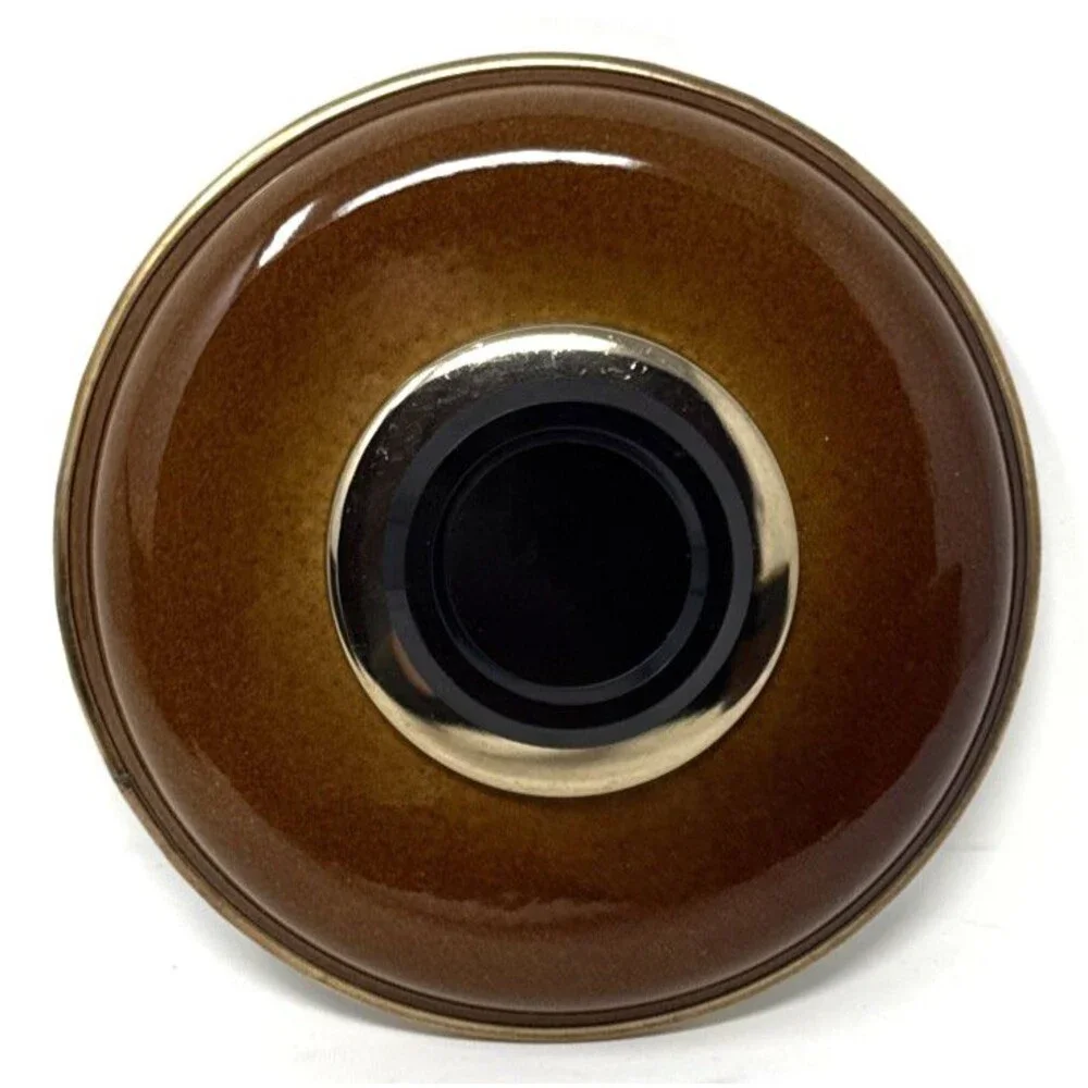 VTG West Bend Le Provencal Enamelware 2 Sauce Pans 2 Qt  1 Lid Brown Mushroom